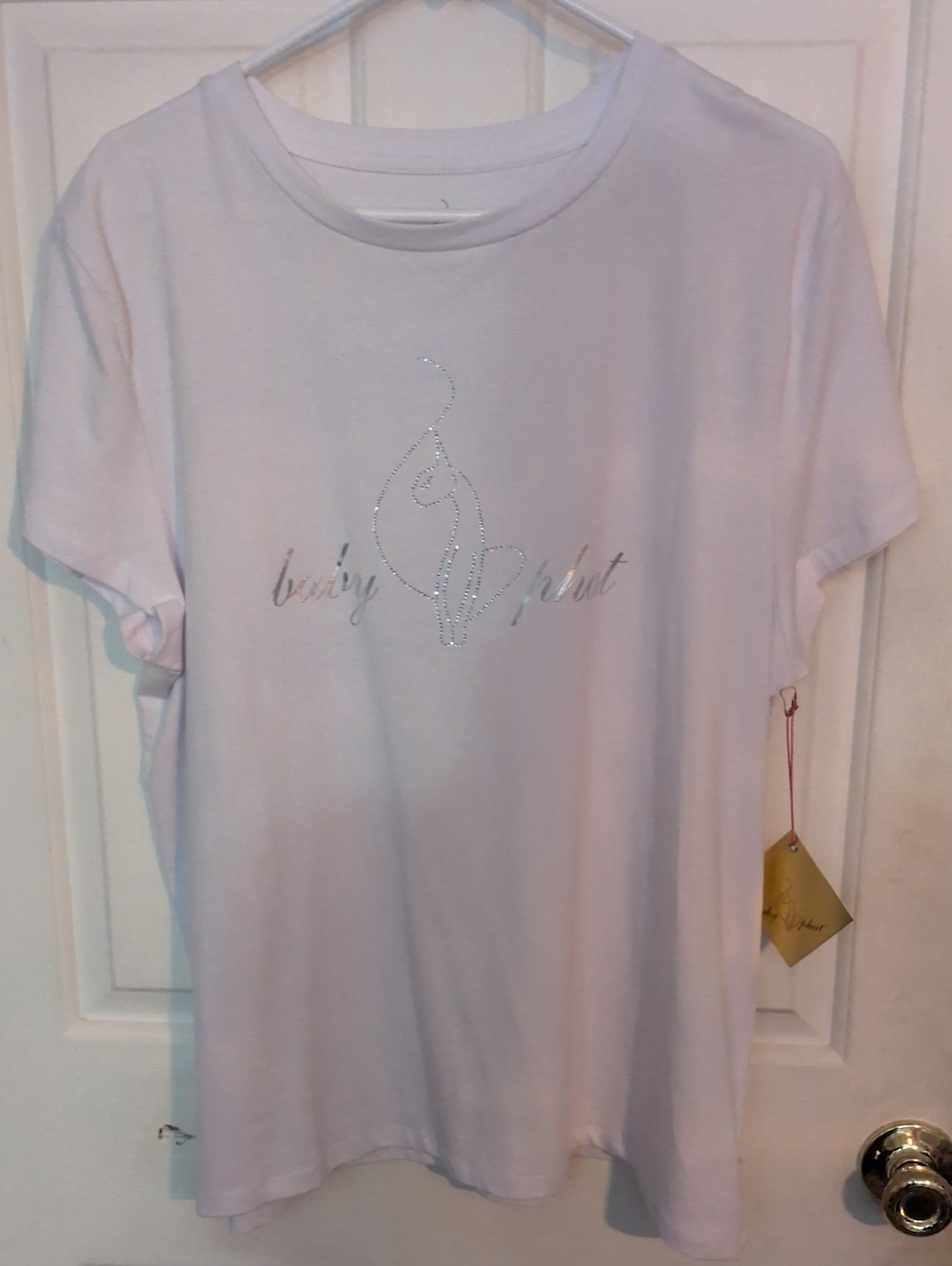 Baby Phat White Short Sleeve Tee with Silver Logo